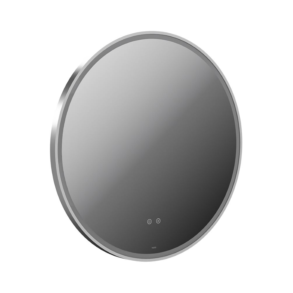 Cut out image of Vado Cameo 800mm Illuminated Round Satin Chrome Mirror